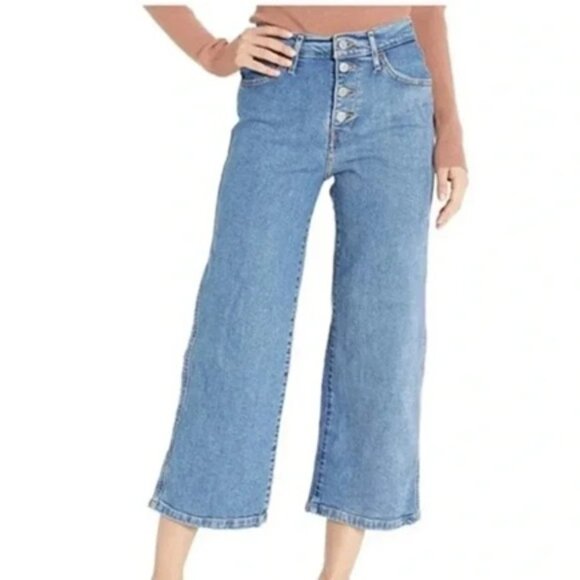 Levi's Denim - Levi's Mile High Cropped Button Fly Wide Leg Jeans Size 32